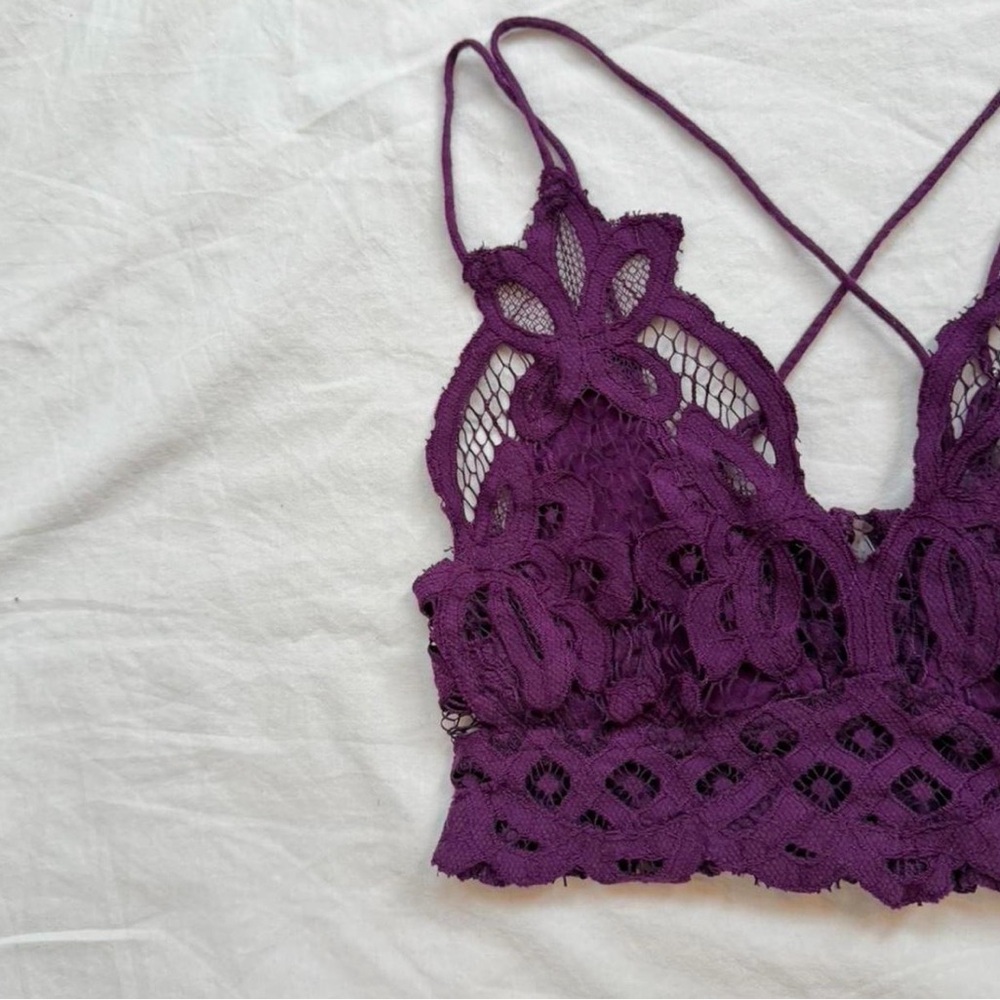 Free People Deep Purple Lace Bralette - Picture 2 of 4